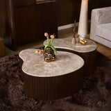 Organische Salontafel - Bruin Mangohout & Marmer - 70 cm Coffee Tables Starfurn