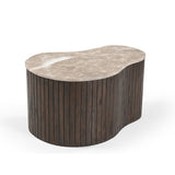 Organische Salontafel - Bruin Mangohout & Marmer - 70 cm Coffee Tables Starfurn