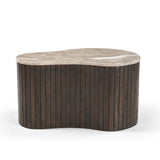 Organische Salontafel - Bruin Mangohout & Marmer - 70 cm Coffee Tables Starfurn