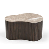 Organische Salontafel - Bruin Mangohout & Marmer - 70 cm Coffee Tables Starfurn
