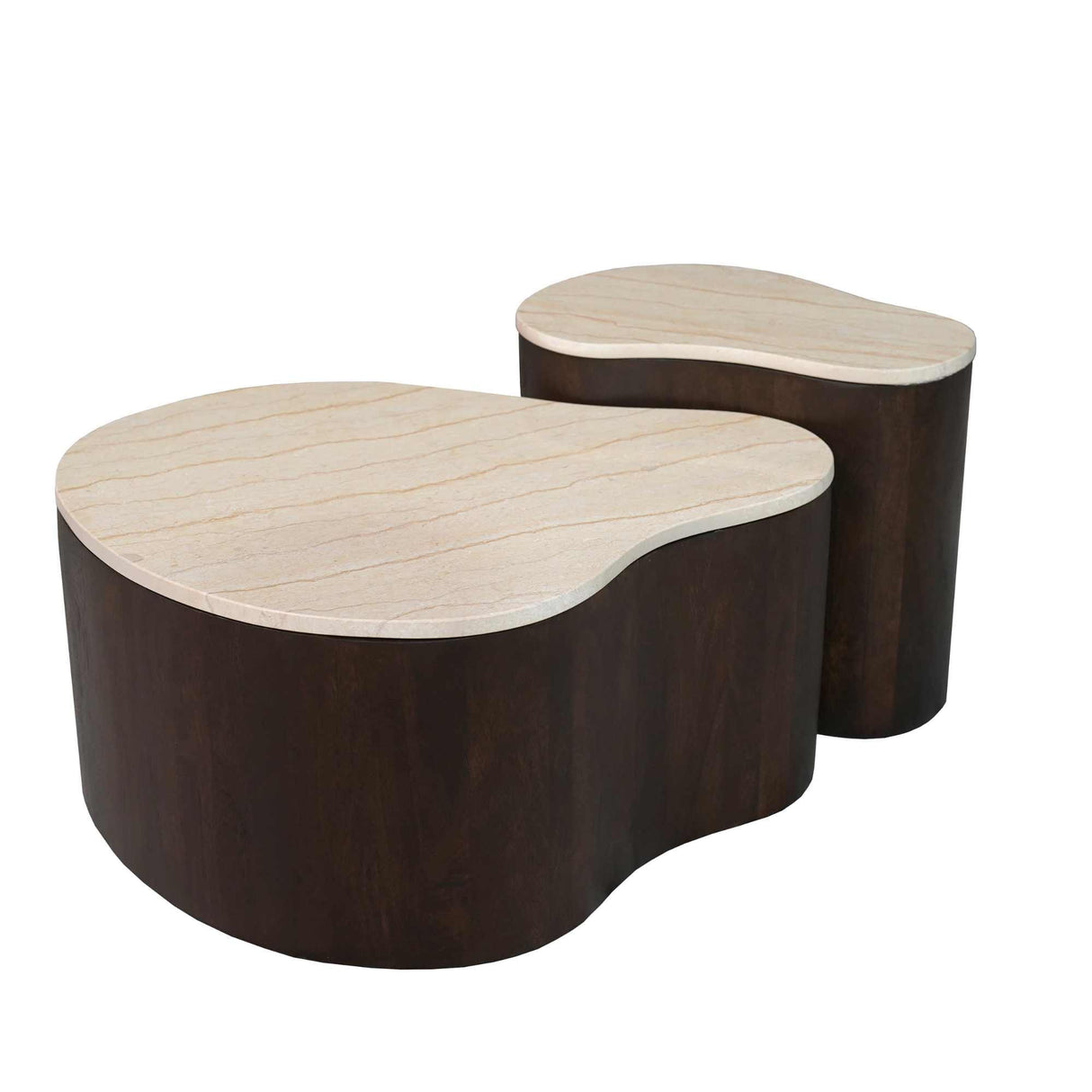 Organische Salontafel - Bruin Mangohout & Marmer - 77 cm Coffee Tables Starfurn