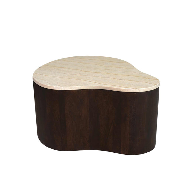 Organische Salontafel - Bruin Mangohout & Marmer - 77 cm Coffee Tables Starfurn