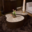 Organische Salontafel - Bruin Mangohout & Marmer - 84 cm Coffee Tables Starfurn