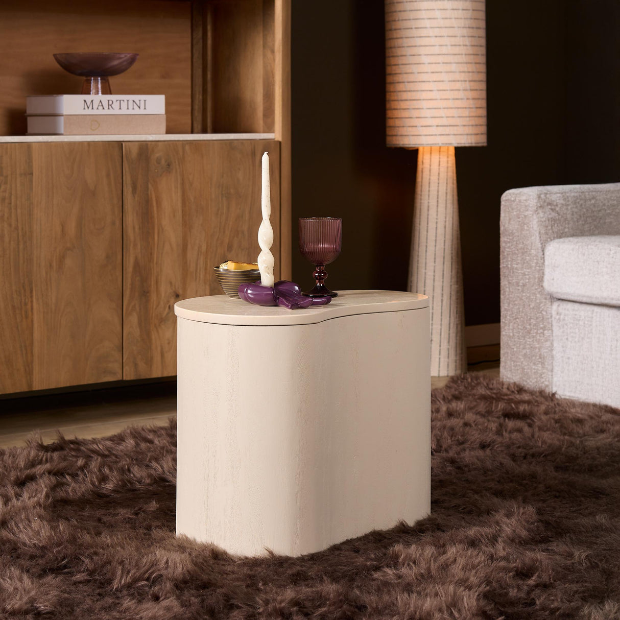 Organische Salontafel - Mangohout Zand & Marmer - 50 cm End Tables Starfurn