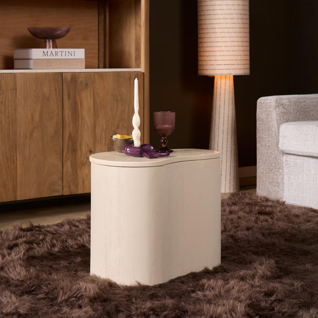 Organische Salontafel - Mangohout Zand & Marmer - 50 cm End Tables Starfurn