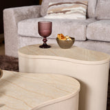 Organische Salontafel - Mangohout Zand & Marmer - 50 cm End Tables Starfurn