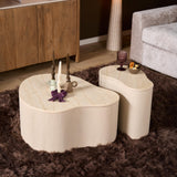 Organische Salontafel - Mangohout Zand & Marmer - 77 cm Coffee Tables Starfurn