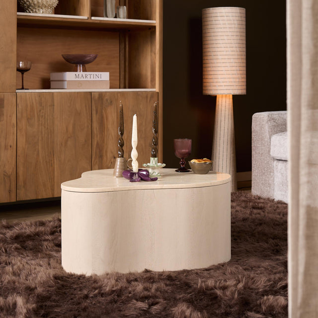 Organische Salontafel - Mangohout Zand & Marmer - 77 cm Coffee Tables Starfurn