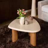 Organische Salontafel - Naturel Mangohout & Botticino Marmer - 84 cm Coffee Tables Starfurn