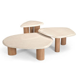 Organische Salontafel - Naturel Mangohout & Botticino Marmer - 84 cm Coffee Tables Starfurn