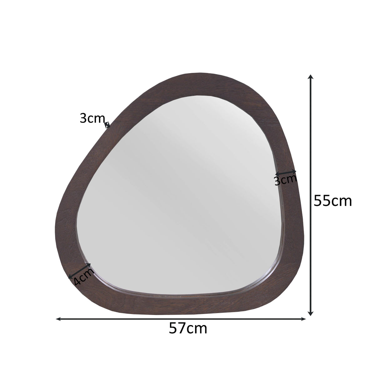 Organische spiegel Lou Bruin Mangohout 55 cm Starfurn