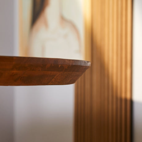 Ovale eettafel van massief mangohout, 210 cm, met zwarte metalen matrixpoot, foto 3