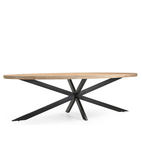 Ovale eettafel van mangohout, 270 x 120 cm, met matrixpoot, foto 3