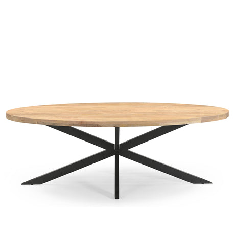Ovale eettafel van mangohout met matrixpoot, 240 x 110 cm, foto 2