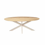 Ovale Eettafel - Naturel Eikenhout - 180 cm - Zandkleurige Poot Kitchen & Dining Room Tables Starfurn
