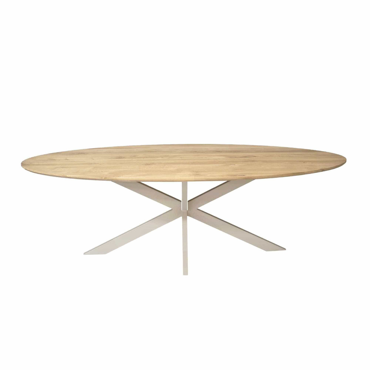 Ovale Eettafel - Naturel Eikenhout - 240 cm - Zandkleurige Poot Kitchen & Dining Room Tables Starfurn