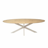 Ovale Eettafel - Naturel Eikenhout - 240 cm - Zandkleurige Poot Kitchen & Dining Room Tables Starfurn