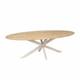 Ovale Eettafel - Naturel Eikenhout - 240 cm - Zandkleurige Poot Kitchen & Dining Room Tables Starfurn