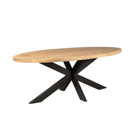 Ovale eettafel - Naturel - Mangohout - 160 cm - Matrixpoot Kitchen & Dining Room Tables Starfurn