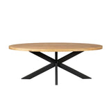 Ovale eettafel - Naturel - Mangohout - 160 cm - Matrixpoot Kitchen & Dining Room Tables Starfurn