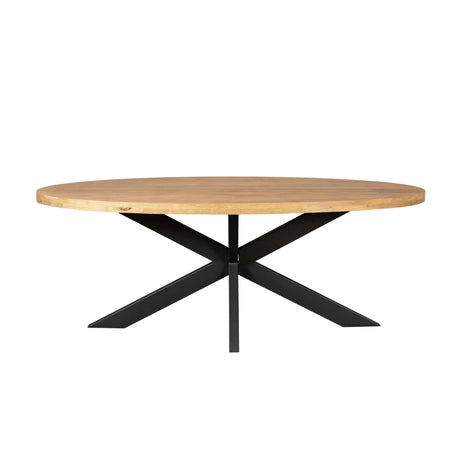 Ovale eettafel - Naturel - Mangohout - 160 cm - Matrixpoot Kitchen & Dining Room Tables Starfurn