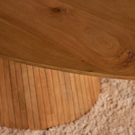 Ovale eettafel van naturel mangohout, 240 cm, modern latten-design, foto 4