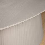 Ovale Eettafel - Taupe Mangohout - 240 cm - Lattenpatroon op Zuilpoot Kitchen & Dining Room Tables Starfurn