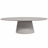 Ovale Eettafel - Taupe Mangohout - 240 cm - Lattenpatroon op Zuilpoot Kitchen & Dining Room Tables Starfurn