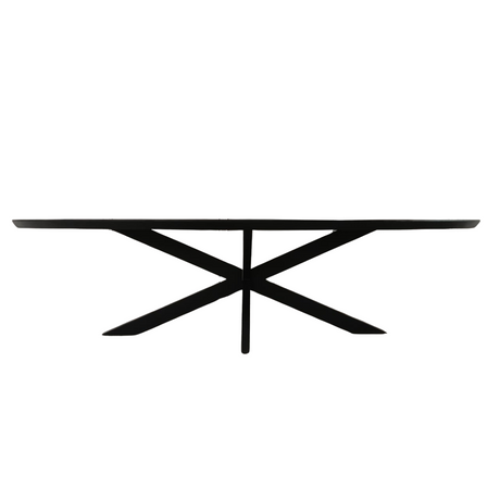 Ovale eettafel van zwart mangohout, 240 cm, met matrixpoot, foto 3