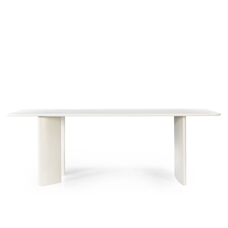 Rechthoekige eettafel van massief mangohout in off-white, 220 cm