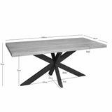 Rechthoekige Eettafel - Naturel Mangohout - 180 cm - Matrixpoot - Industrieel Kitchen & Dining Room Tables Starfurn