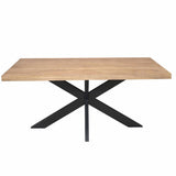 Rechthoekige Eettafel - Naturel Mangohout - 180 cm - Matrixpoot - Industrieel Kitchen & Dining Room Tables Starfurn