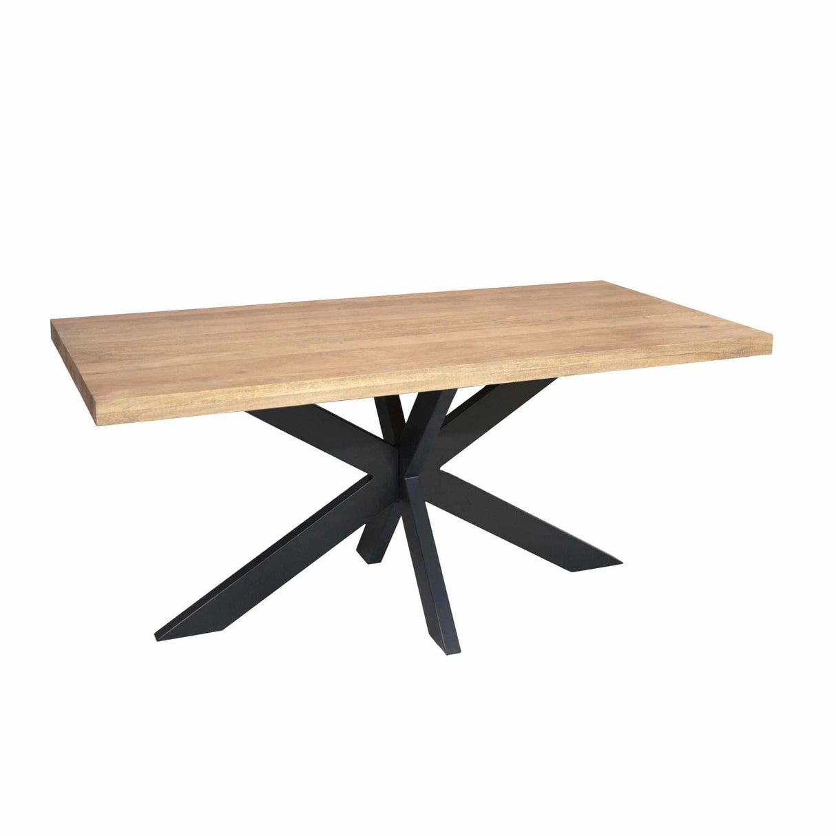 Rechthoekige Eettafel - Naturel Mangohout - 180 cm - Matrixpoot - Industrieel Kitchen & Dining Room Tables Starfurn