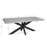 Rechthoekige Eettafel - Naturel Mangohout - 200 cm - Matrixpoot - Industrieel Kitchen & Dining Room Tables Starfurn