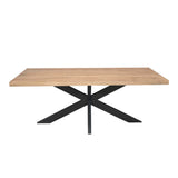 Rechthoekige Eettafel - Naturel Mangohout - 200 cm - Matrixpoot - Industrieel Kitchen & Dining Room Tables Starfurn
