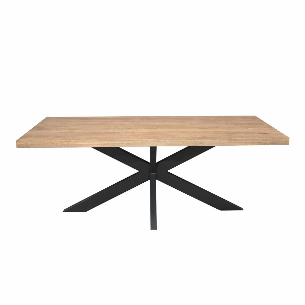 Rechthoekige Eettafel - Naturel Mangohout - 200 cm - Matrixpoot - Industrieel Kitchen & Dining Room Tables Starfurn