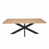 Rechthoekige Eettafel - Naturel Mangohout - 200 cm - Matrixpoot - Industrieel Kitchen & Dining Room Tables Starfurn