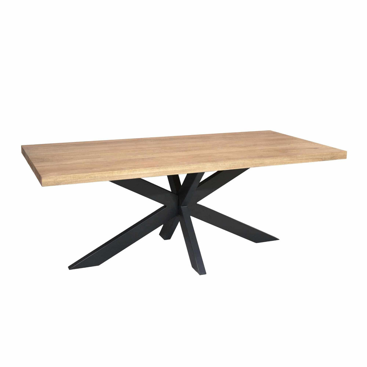 Rechthoekige Eettafel - Naturel Mangohout - 200 cm - Matrixpoot - Industrieel Kitchen & Dining Room Tables Starfurn