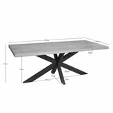 Rechthoekige Eettafel - Naturel Mangohout - 200 cm - Matrixpoot - Industrieel Kitchen & Dining Room Tables Starfurn