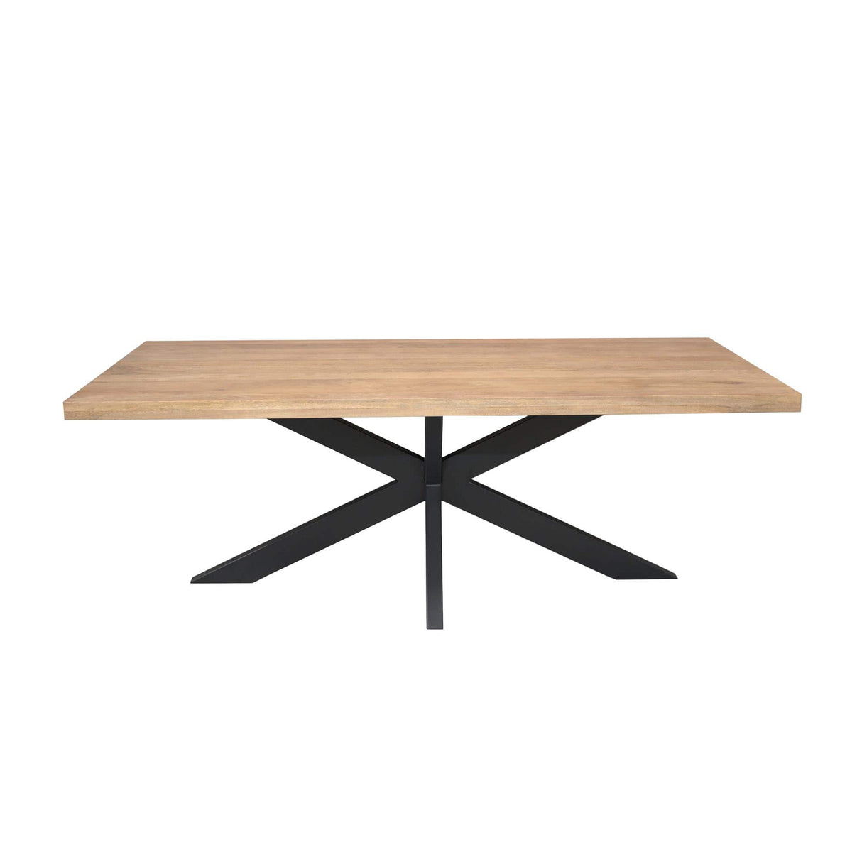 Rechthoekige Eettafel - Naturel Mangohout - 220 cm - Matrixpoot - Industrieel Kitchen & Dining Room Tables Starfurn