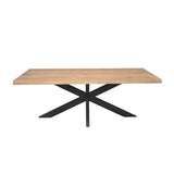 Rechthoekige Eettafel - Naturel Mangohout - 220 cm - Matrixpoot - Industrieel Kitchen & Dining Room Tables Starfurn