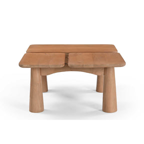 Rechthoekige Salontafel - Naturel Mangohout - 80 cm - 3 Panelen Coffee Tables Starfurn