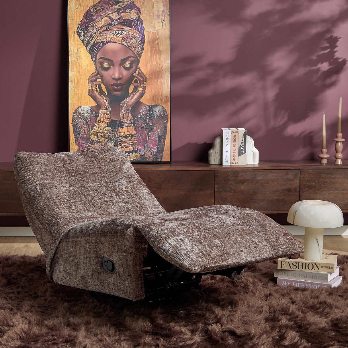 Relaxfauteuil - Bruin - Verstelbaar - Draaibaar - Schommelfunctie Recliners Starfurn