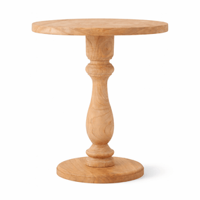 Ronde Bijzettafel Adamsville Rond 50 cm – Massief Mindi Hout – Landhuisstijl Bijzettafels Knuska