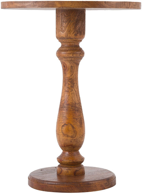 Ronde Bijzettafel Adamsville Rond 50 cm – Massief Mindi Hout – Landhuisstijl Bijzettafels Knuska