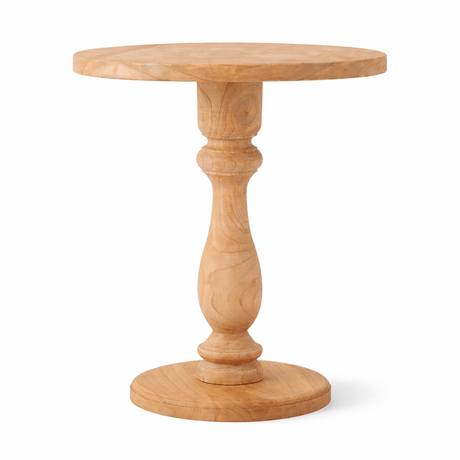 Ronde tafel van massief mindihout in landhuisstijl, 50 cm