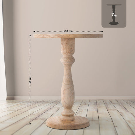 Ronde tafel van massief mindihout in landhuisstijl, 50 cm, foto 4