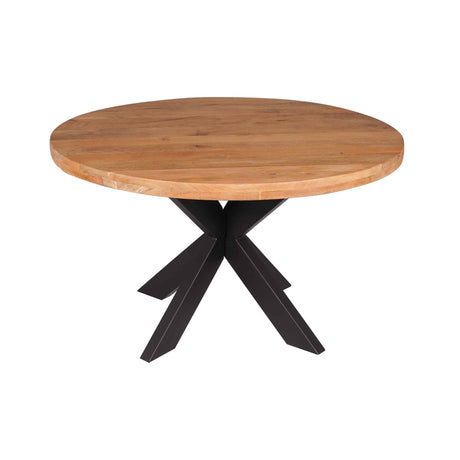 Ronde eettafel van naturel mangohout, 140 cm, met matrixpoot, foto 5