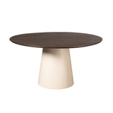Ronde Eettafel - Bruin Mangohout - 150 cm - Zandkleurige Conische Poot Kitchen & Dining Room Tables Starfurn