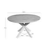 Ronde Eettafel - Naturel Eikenhout - 130 cm - Zandkleurige Poot Kitchen & Dining Room Tables Starfurn